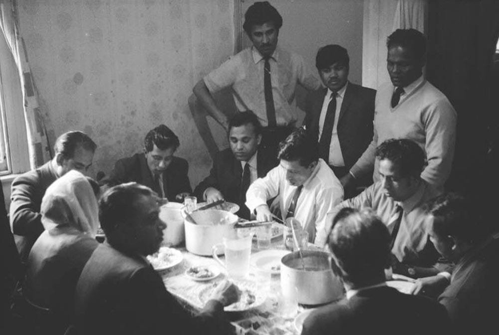 A Birmingham family reunion in 1972, reflecting the shift from solitary male migration to settled family life.